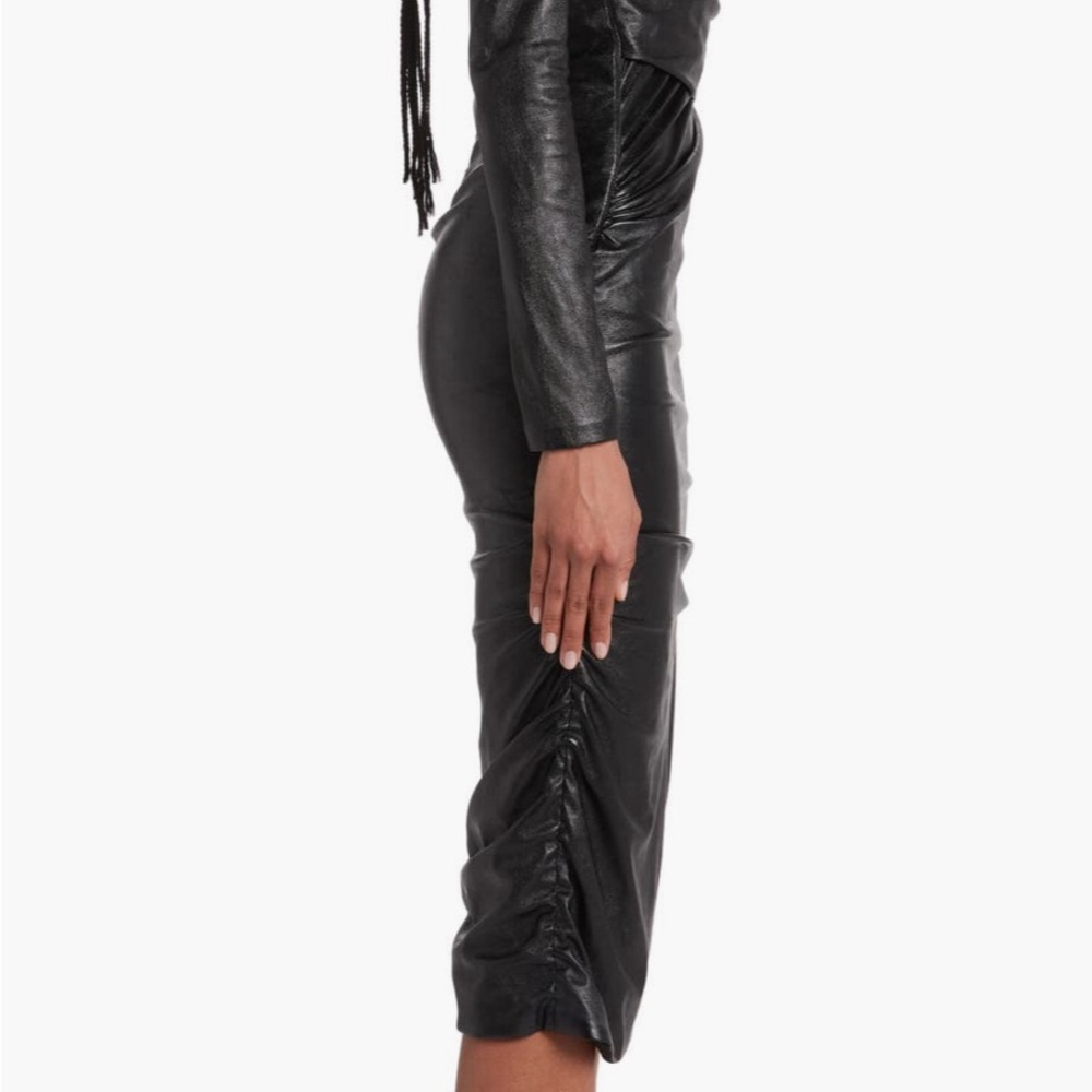 Tom Ford Ruched sleeve Faux Leather Dress NWT - Picture 4 of 4